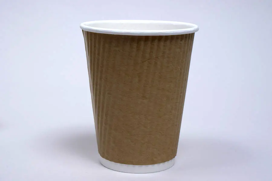 12 Ounce, Natural Kraft Insulated Ripple Paper Cups