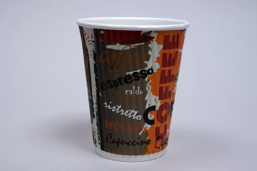 12 Ounce, Coffee Print Insulated Ripple Paper Cups