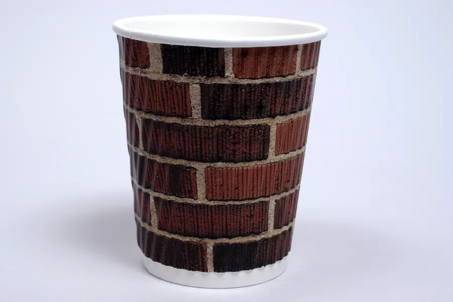8 Ounce, Red Brick Insulated Ripple Paper Cups