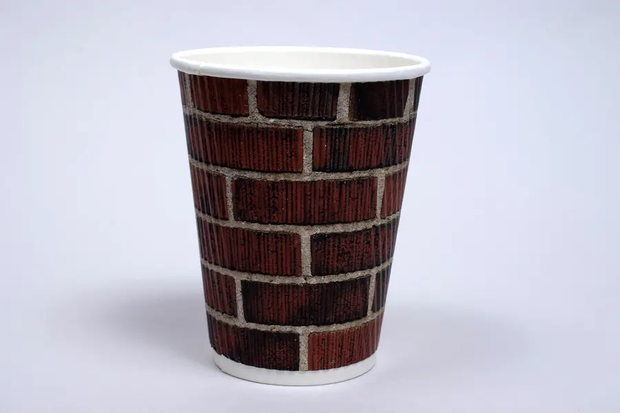 12 Ounce, Red Brick Insulated Ripple Paper Cups