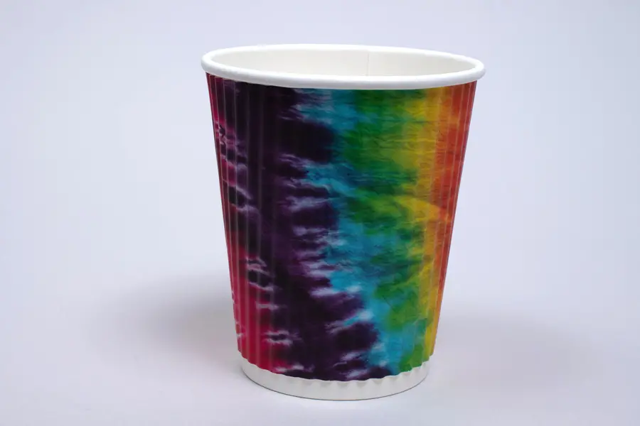 8 Ounce, Tie Dye Insulated Ripple Paper Cups