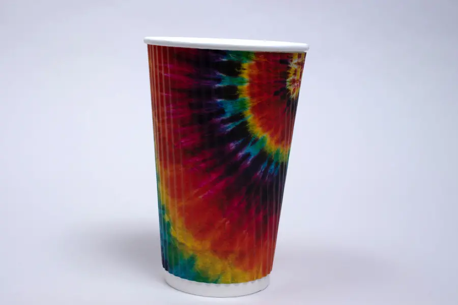 12 Ounce, Tie Dye Insulated Ripple Paper Cups
