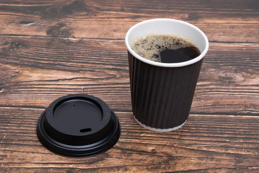 8 Ounce, Black Insulated Ripple Paper Cups