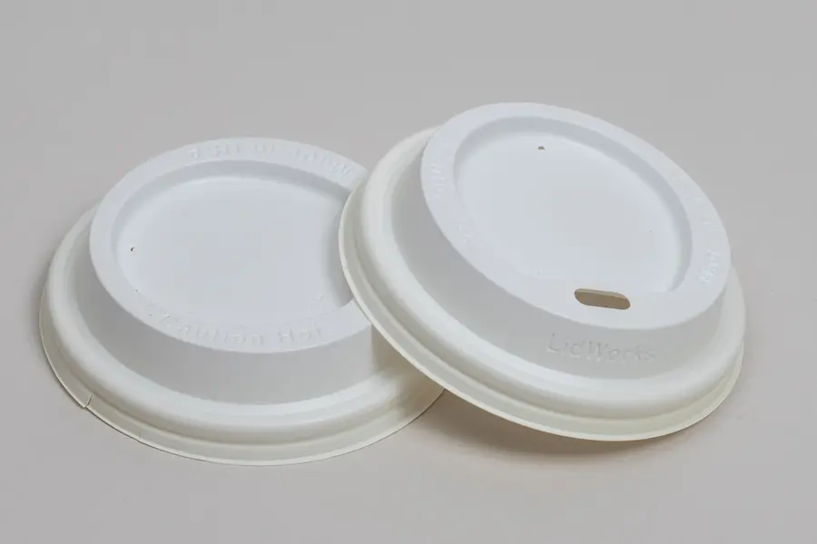 8 Ounce, White Plastic Dome Sipper Lids For Ripple Paper Cups