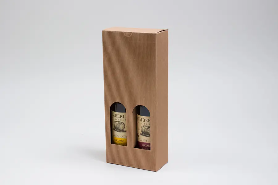 5-1/8L x 2-4/7W x 12-4/7H, Italian Textured Kraft Olive Oil & Vinegar Boxes, Ribbed Kraft