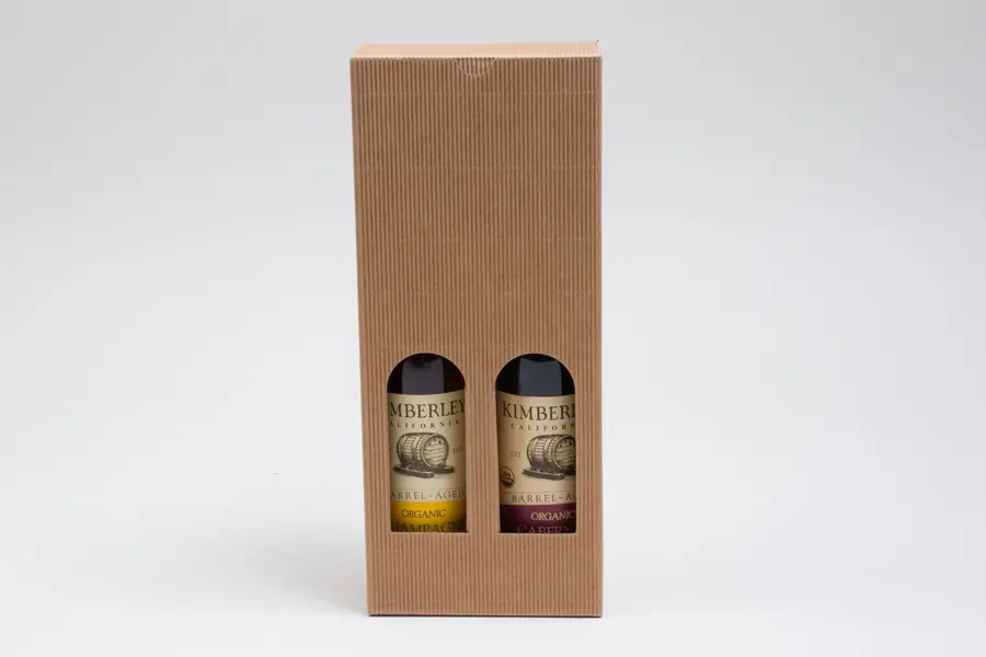 5-1/8L x 2-4/7W x 12-4/7H, Italian Textured Kraft Olive Oil & Vinegar Boxes, Ribbed Kraft