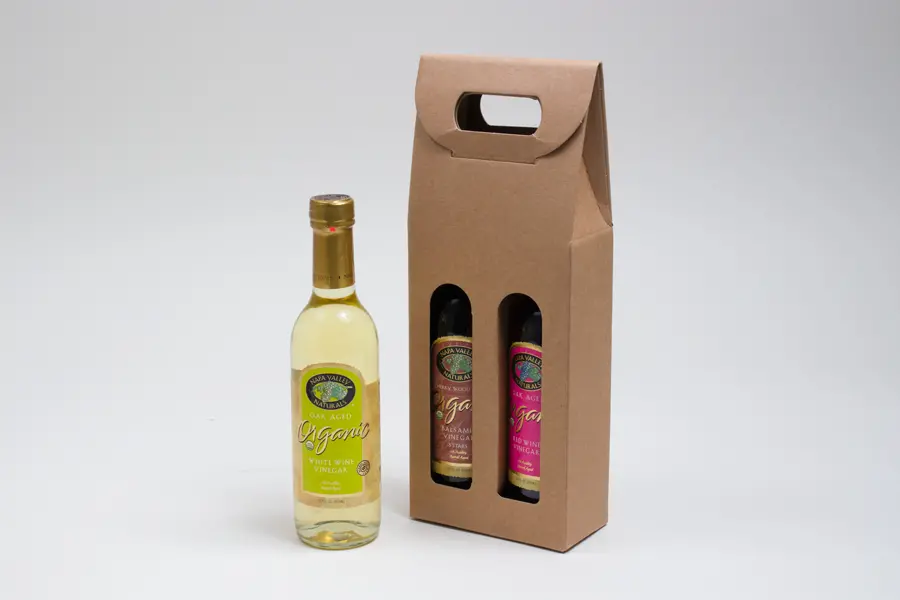 2-1/2W x 5-1/8L x 13-1/4H, Italian Smooth Kraft Olive Oil & Vinegar Carriers, Smooth Kraft