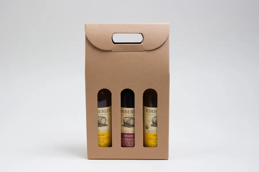2-1/2W x 7-7/8L x 13-1/4H, Italian Smooth Kraft Olive Oil & Vinegar Carriers, Smooth Kraft