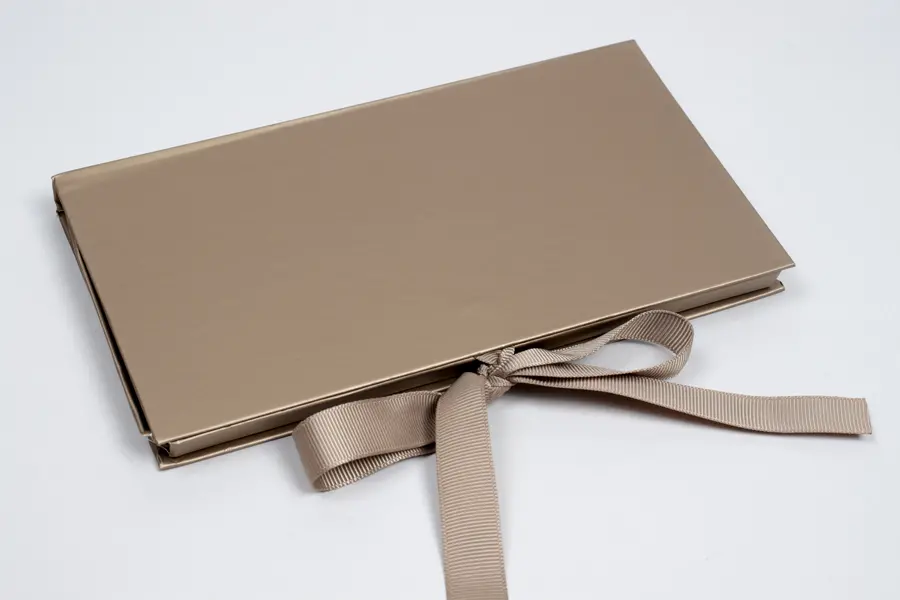 7-1/2L x 4-1/4W x 5/8H, Platform Gift Card Boxes, Matte Champagne