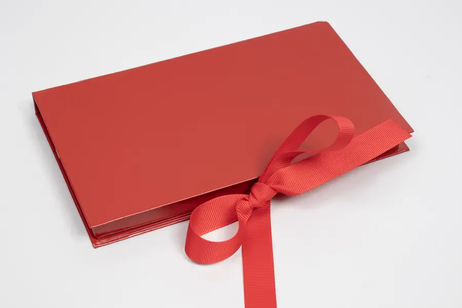 7-1/2L x 4-1/4W x 5/8H, Platform Gift Card Boxes, Red Gloss