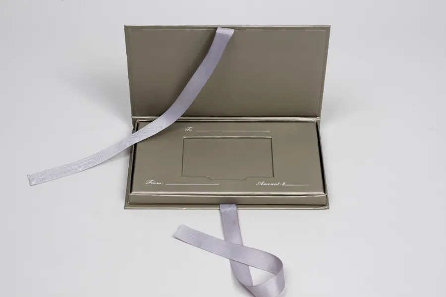 7-1/2L x 4-1/4W x 5/8H, Platform Gift Card Boxes, Matte Bronze