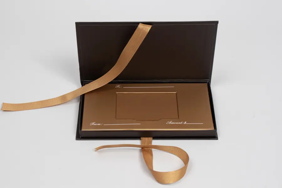 7-1/2L x 4-1/4W x 5/8H, Platform Gift Card Boxes, Matte Chocolate Brown