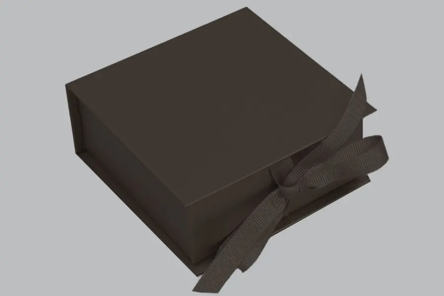 2-3/4L x 2-3/4W x 1H, Deluxe Ribbon Jewelry Boxes, Matte Chocolate Brown