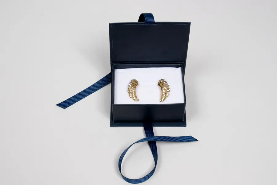 3L x 2-1/8W x 1-1/4H, Deluxe Ribbon Jewelry Boxes, Matte Navy