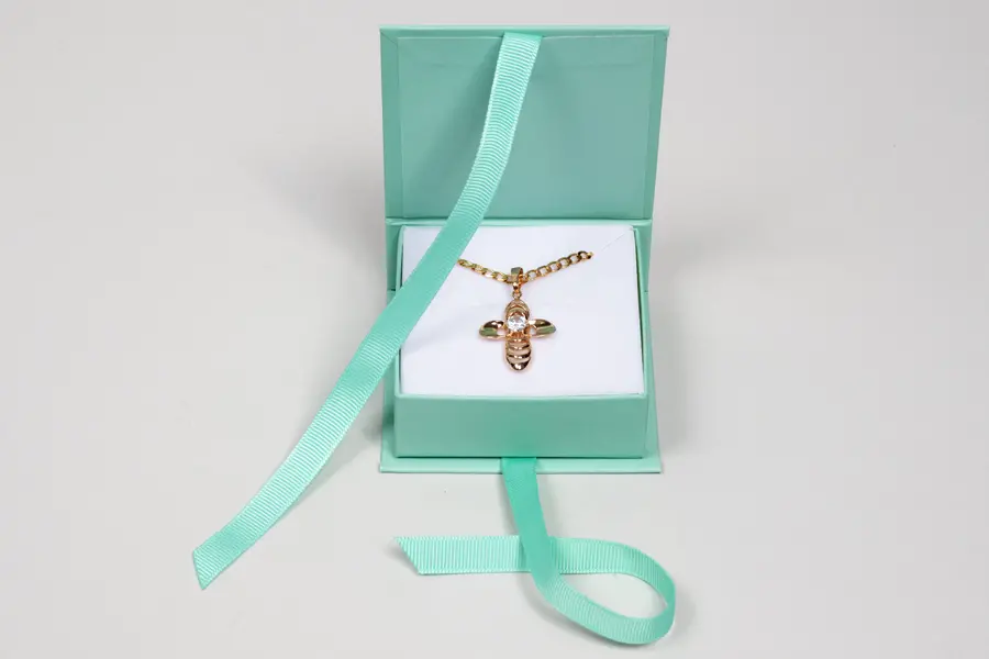 2-3/4L x 2-3/4W x 1H, Deluxe Ribbon Jewelry Boxes, Matte Turquoise