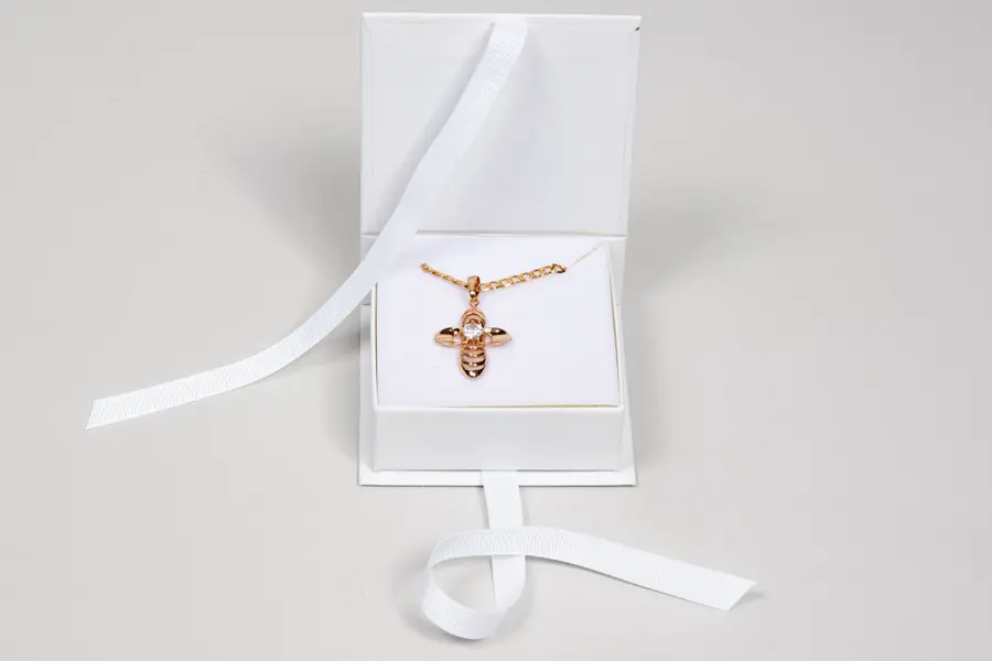 2-3/4L x 2-3/4W x 1H, Deluxe Ribbon Jewelry Boxes, Matte White