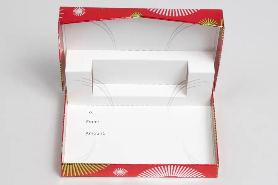 4-5/8L x 3-3/8W x 5/8H, Pop-Up Gift Card Boxes, Holiday Bursts