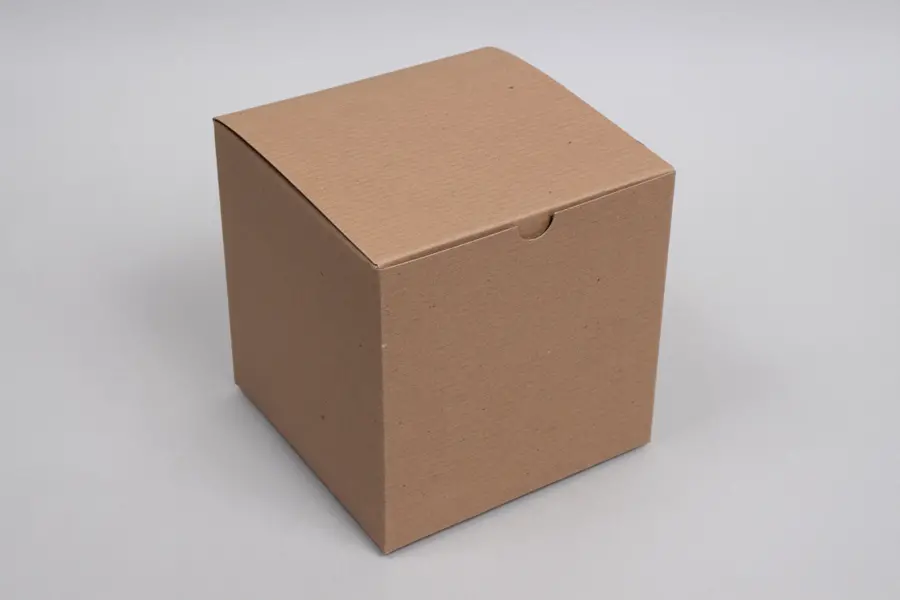 7L x 7W x 7H, Ohio Valley Natural Kraft Pinstripe Tuck-Top Gift Boxes