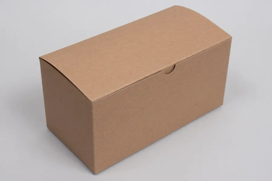 4-1/2L x 9W x 4-1/2H, Ohio Valley Natural Kraft Pinstripe Tuck-Top Gift Boxes