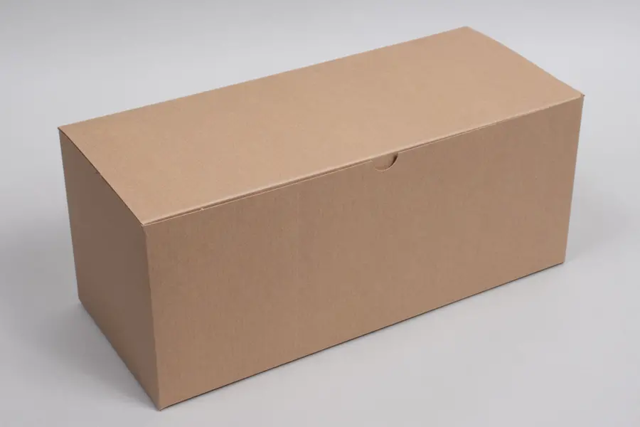 6L x 14W x 6H, Ohio Valley Natural Kraft Pinstripe Tuck-Top Gift Boxes