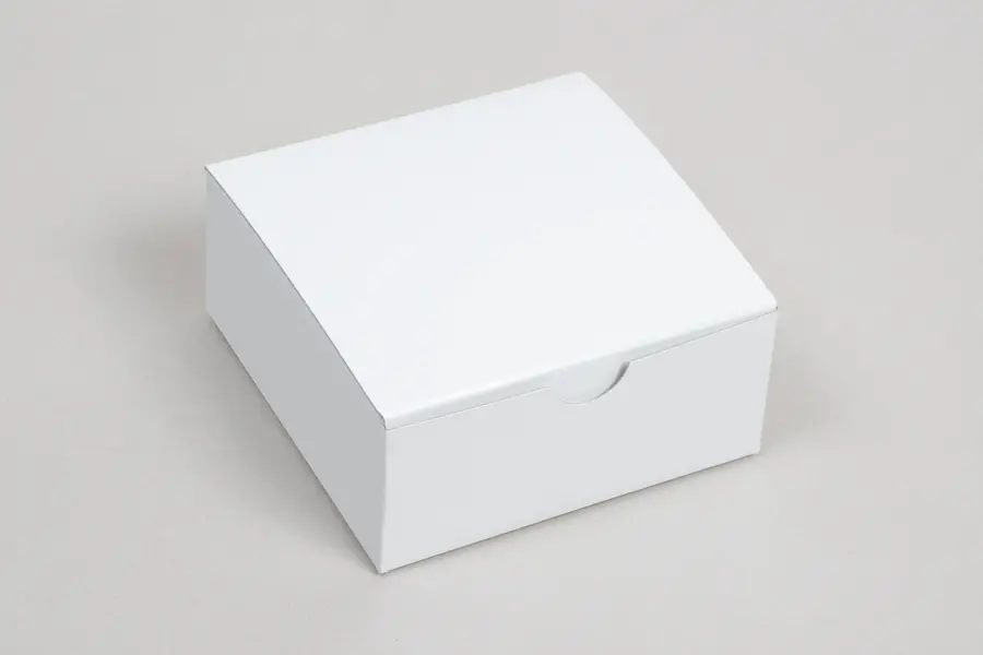 4L x 4W x 2H, Ohio Valley Natural White Gloss Tuck-Top Gift Boxes
