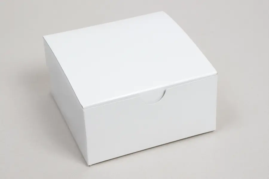 8L x 8W x 3-1/2H, Ohio Valley Natural White Gloss Tuck-Top Gift Boxes
