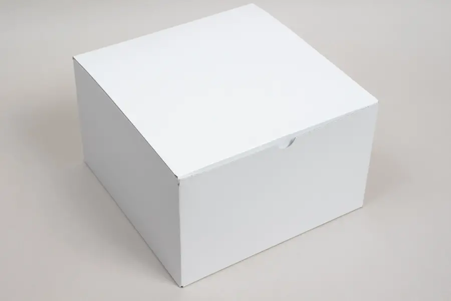 8L x 8W x 6H, Ohio Valley Natural White Gloss Tuck-Top Gift Boxes