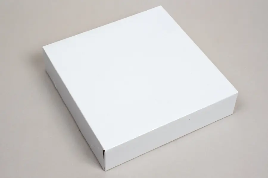 8-1/2L x 8-1/2W x 2H, Ohio Valley Natural White Gloss Tuck-Top Gift Boxes