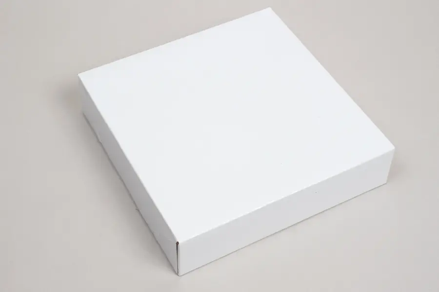 12L x 12W x 2-1/2H, Ohio Valley Natural White Gloss Tuck-Top Gift Boxes