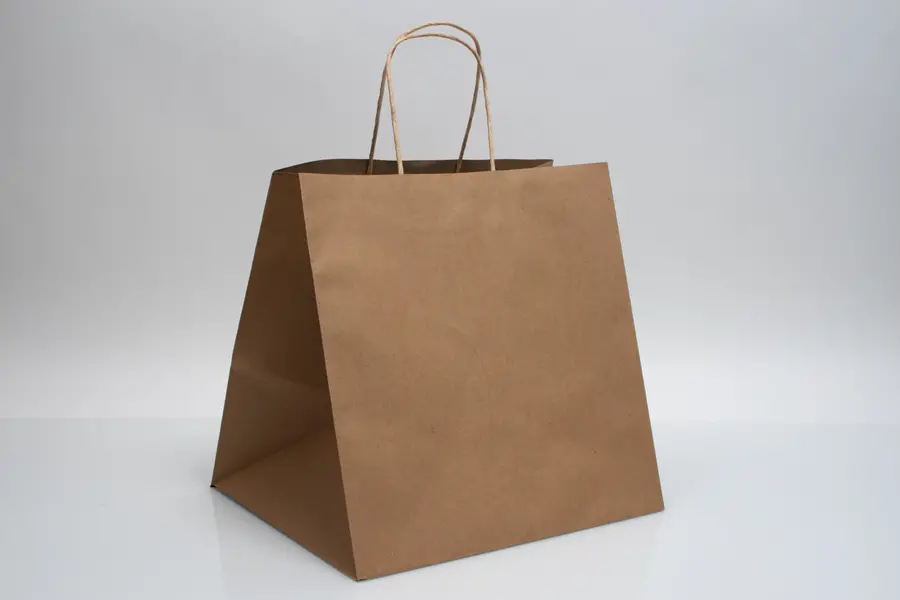 12W x 10D x 12H, Brown Kraft Paper Bags with Twisted Paper Handle