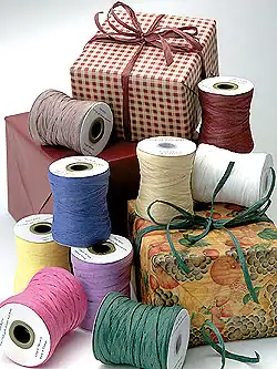 Paper Raffia Ribbon On Rolls, Black