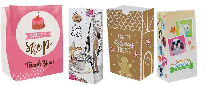 5W x 3.125D x 12L, Full Color All Sides White Kraft SOS Bags