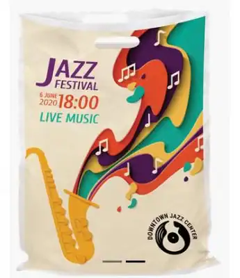 13W x 18L, Quick Print 100+ Full Color Die Cut White Bags