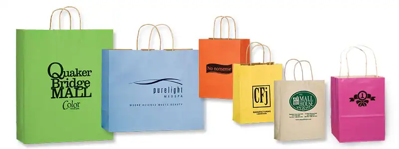 5W x 3-1/2L x 8H, Short Run Matte Colored Pinstripe Shoppers, Country Blue