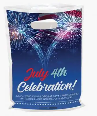9W x 13L, Quick Print 100+ Full Color Die Cut White Bags