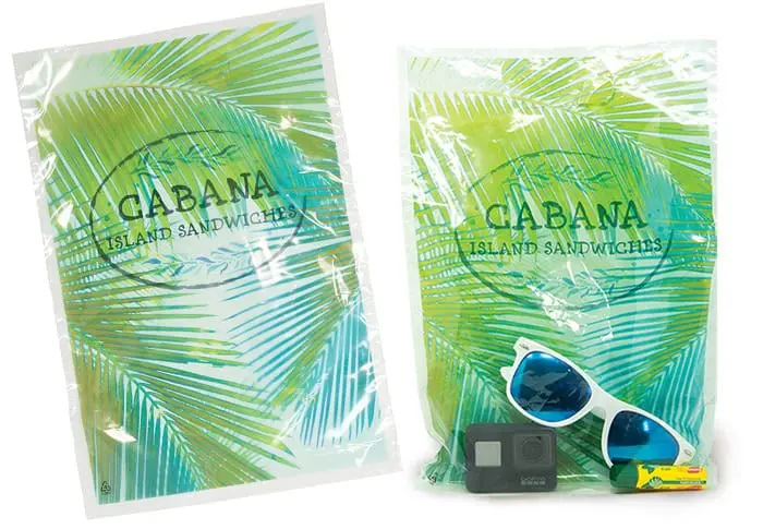 7.5W x 9L, Quick Print 100+ Full Color Die Cut Clear Bags