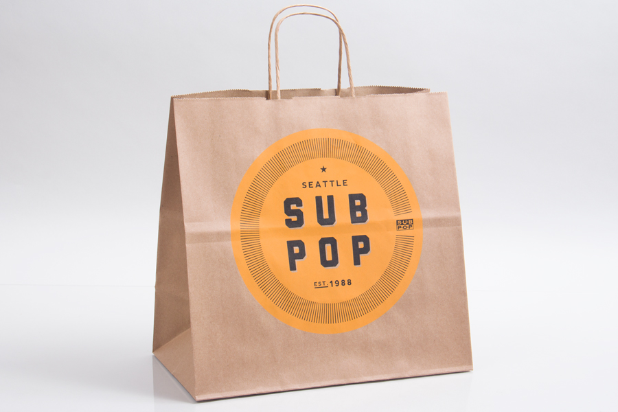 Custom paper shopping bag for Sub Pop