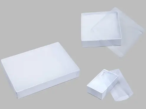 Clear Top White Swirl Jewelry Boxes