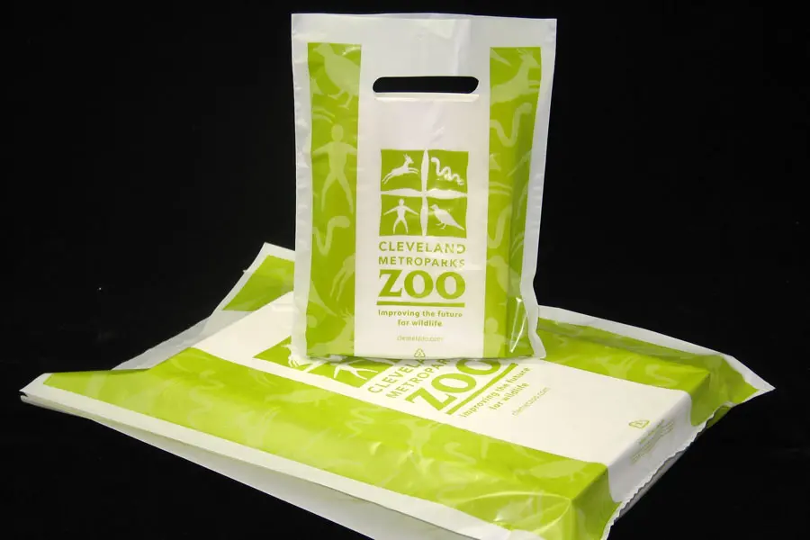 Custom Ink Printed Plastic Merchandise Bag - Cleveland Zoo