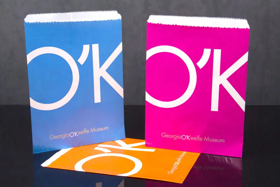 Custom Ink Printed Paper Merchandise Bags - Georgia O'Keeffe