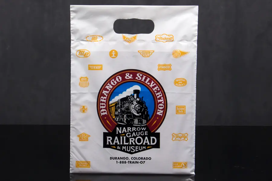 Custom Printed Plastic Merchandise Bags- Durango Silverton