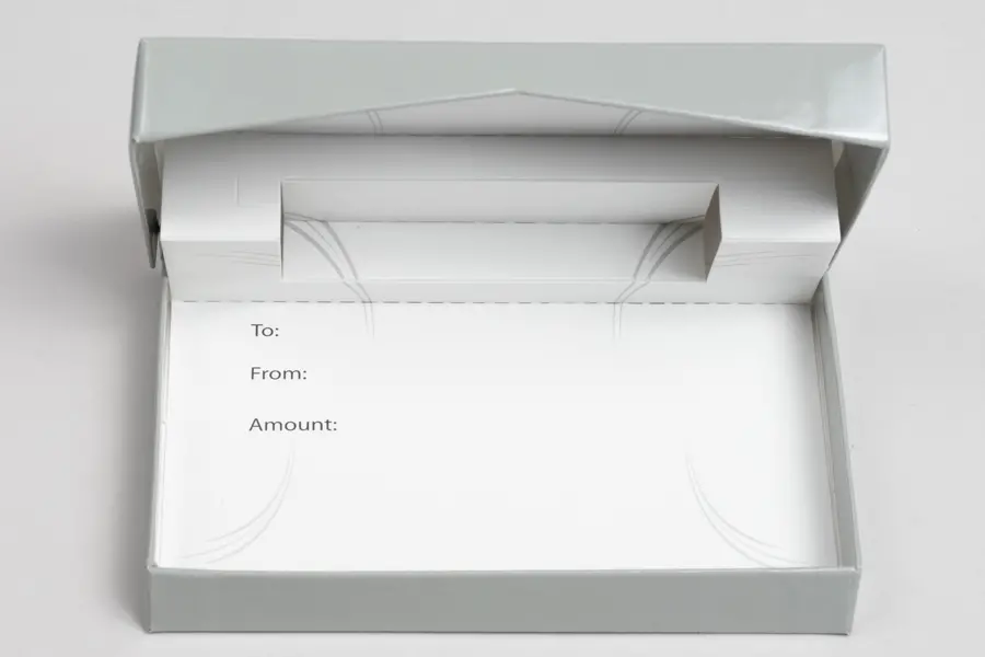 4-5/8L x 3-3/8W x 5/8H, Pop-Up Gift Card Boxes, Battleship Grey