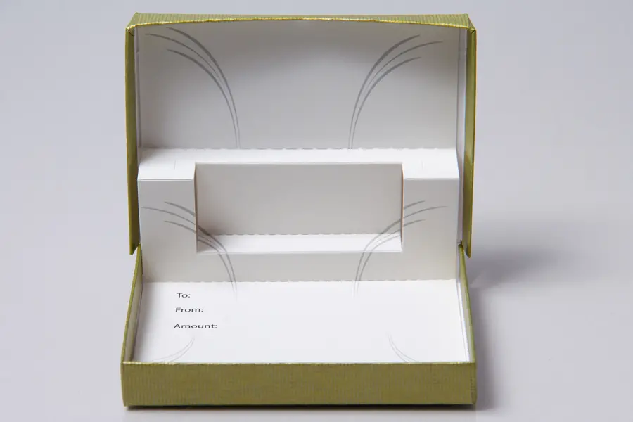 4-5/8L x 3-3/8W x 5/8H, Pop-Up Gift Card Boxes, Citrine Rib
