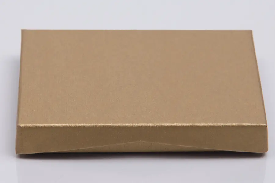 4-5/8L x 3-3/8W x 5/8H, Flip-Boxes Gift Card Boxes - Plastic Insert, Gold Rib