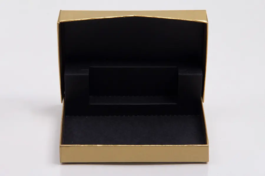 4-5/8L x 3-3/8W x 5/8H, Pop-Up Gift Card Boxes, Tuxedo Gold Linen