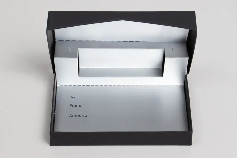 4-5/8L x 3-3/8W x 5/8H, Pop-Up Gift Card Boxes, Tuxedo Black Soft Touch