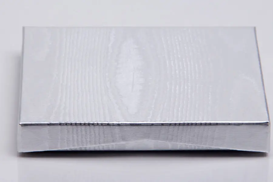 4-5/8L x 3-3/8W x 5/8H, Pop-Up Gift Card Boxes, Silver Metallic Embossed