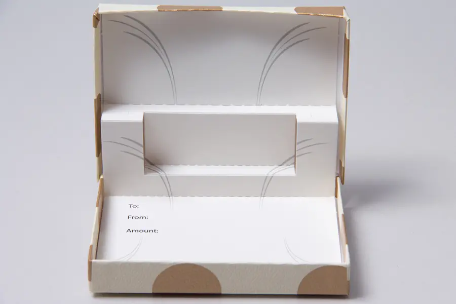 4-5/8L x 3-3/8W x 5/8H, Pop-Up Gift Card Boxes, Champagne Bubbles Embossed