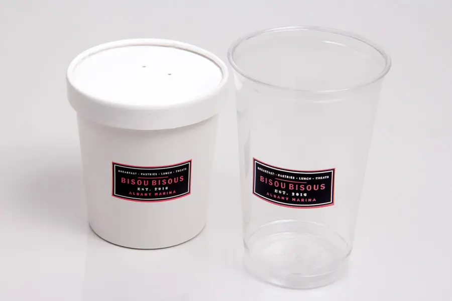 Custom Printed Hot Soup and Cold Cups for Restaurants and Catering - Bisous Bisous