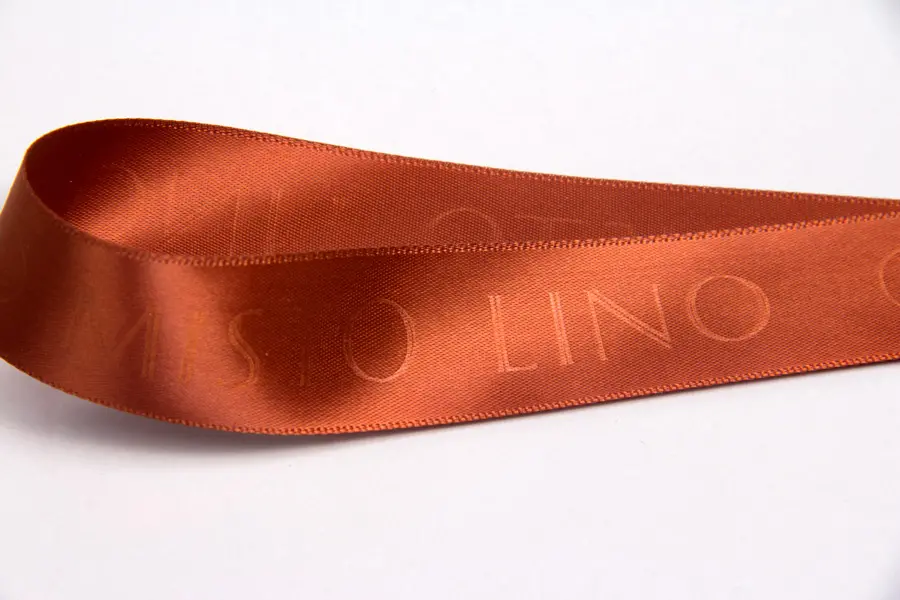 Custom Printed Satin Ribbon with Hot Stamp printing - Misto Lino